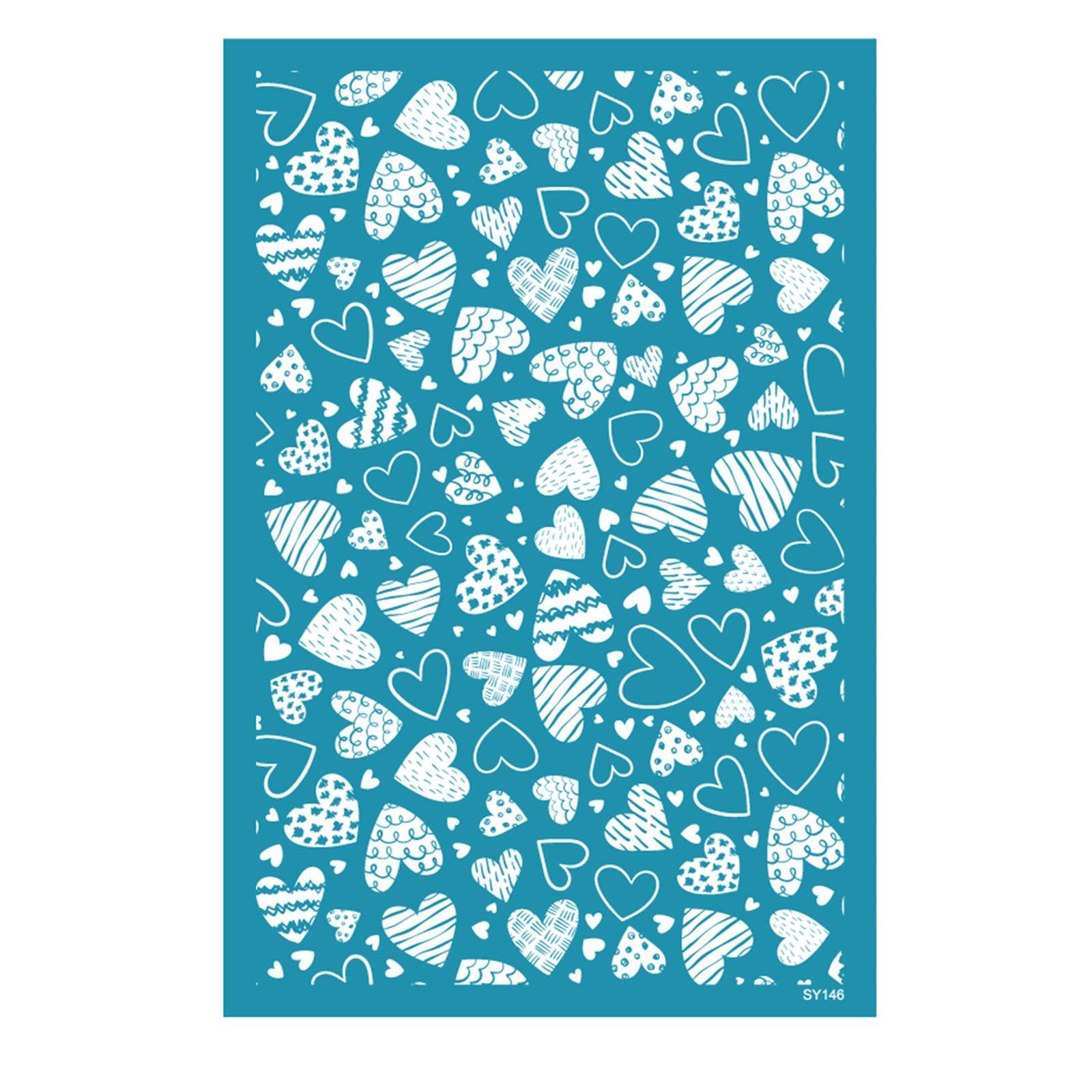 

Трафарет для шелкографии в форме сердца для глины, многоразовая шелкография для DIY печати, ювелирные изделия, серьги, украшение на День святого Валентина 146