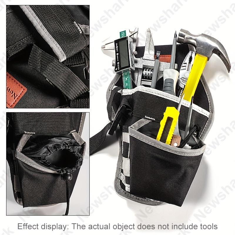 1pc Single Side Tool Belt Pouch for Electrician Carpenters and Builders, Durable Canvas Construction, black