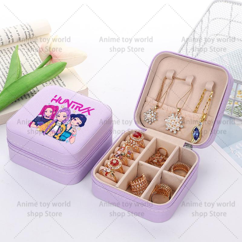 Kpop Demon Hunters Travel Portable Jewelry Storage Box Organizer Jewelry Case Earrings Necklace Ring Jewelry Boxes Birthday Gift