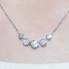925 Sterling Silver Dainty Minimalist Zircon Charm Anti Tarnish Chain Round Clear Cz Stone Necklace for Women JewelryGood Product