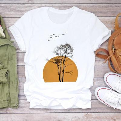 (Asya Boyutu) Kadın Baskılı Bayan Tişört Üst Boyama Tatlı Sevimli Stil Şirin Giyim Günlük Kısa Kollu Moda Tişört Kadın Grafik Tişört