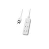 ELECOM Power Strip with Dustproof Shutter, 4 Outlets, 2m, White T-ST02N-2420WH