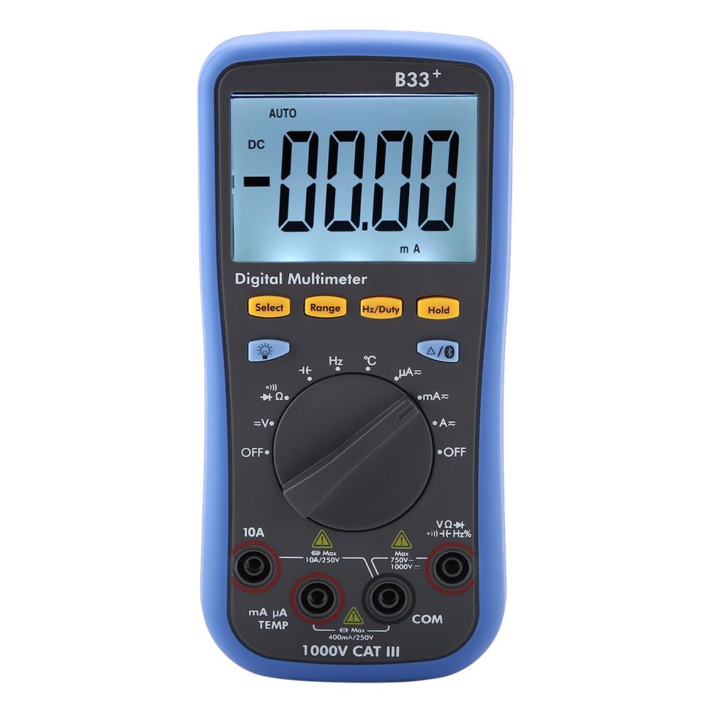 B33+ LCD Display Digital Bluetooth Multimeter for Measuring ACDC Voltage Current Resistance