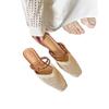 Summer sandals women's 2025 new mesh outer wear one pedal sandals casual woven hollow bag head half slippers