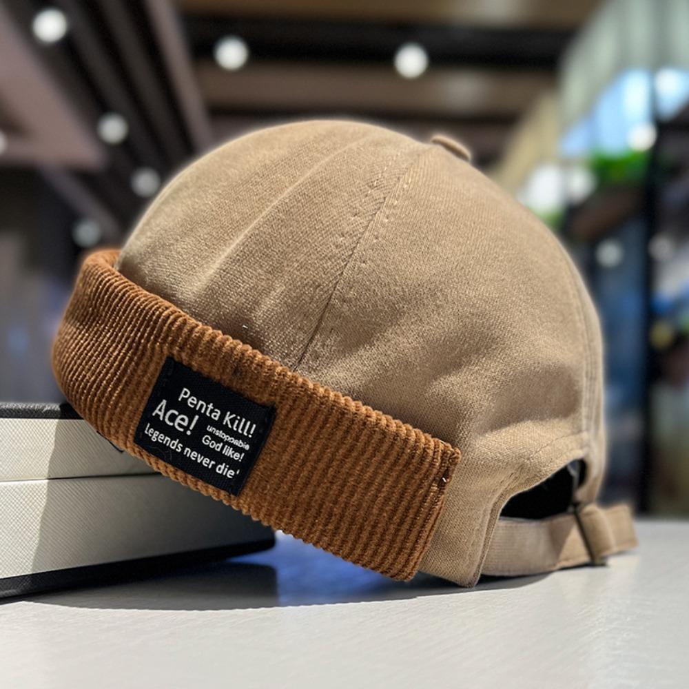 Corduroy Beanies Bonnet Retro Brimless Hat Fashion Sailor Cap Outdoor