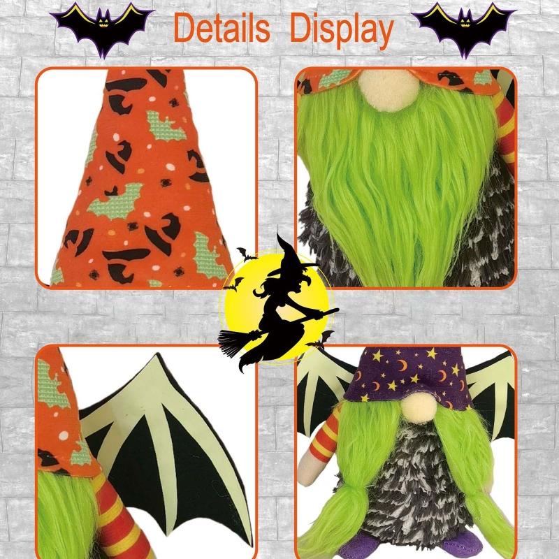 Luminous Halloween Gnomes Plush for Doll, Elf Dwarf Faceless for Doll for Hallow
