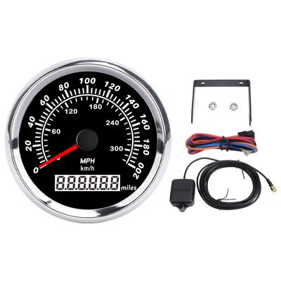 85mm Boat Speedometer with Step Motor 7 Color Backlight Red Pointer 200MPH Waterproof Speed Gauge for Yacht RV Truck