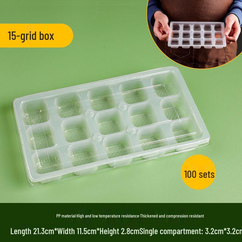 Disposable Compartmented Wonton Storage & Takeout Box for Xiaolong, Tangyuan, Raw & Frozen Items