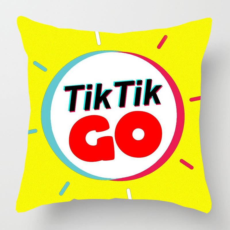 Tiktok Pattern Decorative Cushion Cover Soft Pillow Case For Home And Car 18inch