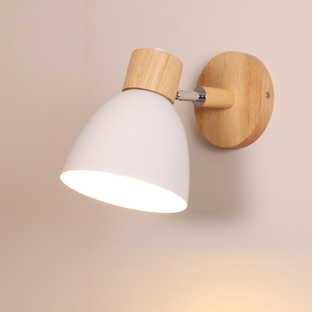 Wooden Nordic Wall Light Modern LED Reading Light Bedside Lamp for Bedroom Living Room Home Decor Fixture