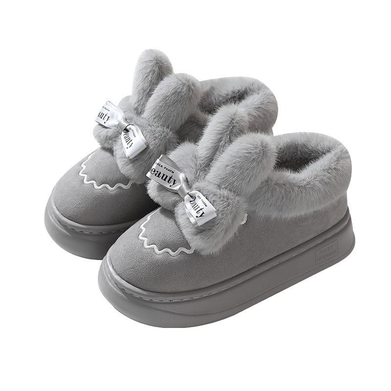 New winter women's outer wear fleece warm snow boots cotton shoes indoor thick-soled plush rabbit cotton boots