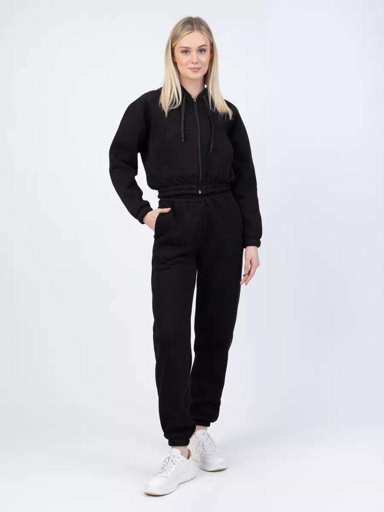 European and American Sports Women's Suit, Zipper Cardigan, Solid Color Top, Long Lace-up Casual Pants Two-piece Set