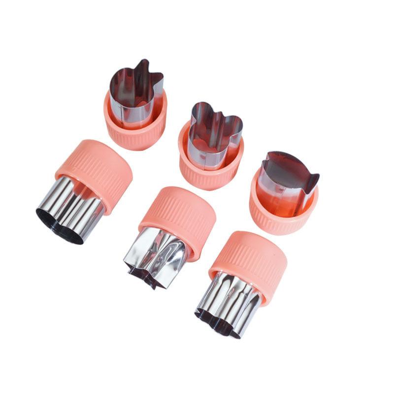 6/9 st Portabla Matlagningsverktyg Grönsaksskärare Plast Handtag Rostfritt Stål Frukt Skärform Köksredskap