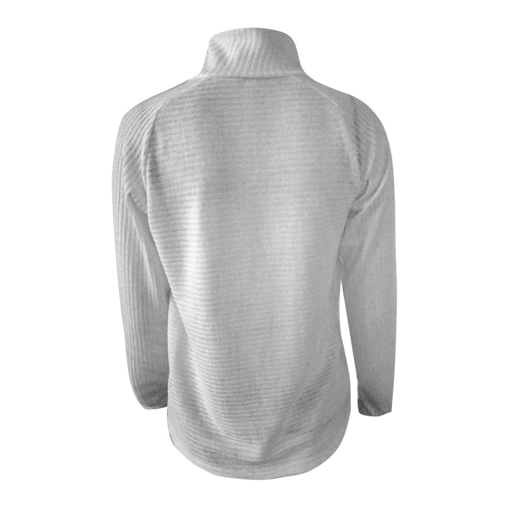 Ladies Casual Solid Color Blocking Loose Pullover High Neck Zipper Sweater