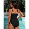 CHARMLEAKS Ribbed One Piece Swimsuit Women Tie Side 1 Piece Bathing Suit High Cut Monokini Sexy Swimwear