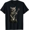 Cat Playing Guitar - Funny Rock Music Guitar Cat T-Shirt For Unisex