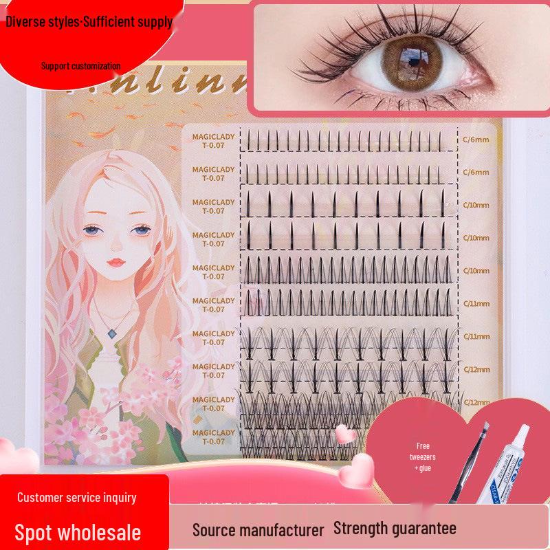 

Fishtail Fairy Cluster Mixed Eyelashes: 5/10 Rows with Glue + Tweezers