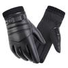 Winter Men's PU Washed Leather Mountaineering Outdoor Cycling Bicycle Motorcycle Electric Vehicle Large Cotton Touch Screen Warm Gloves