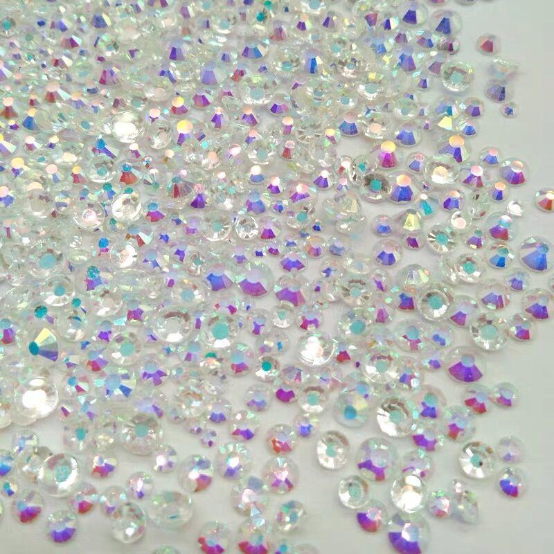 Yantuo Factory Bulk Package Non-Hotfix AB Crystal Stone Glass Flatback Rhinestones Ss4 Ss6 Ss8 Ss10 Ss12 Ss16 Ss20