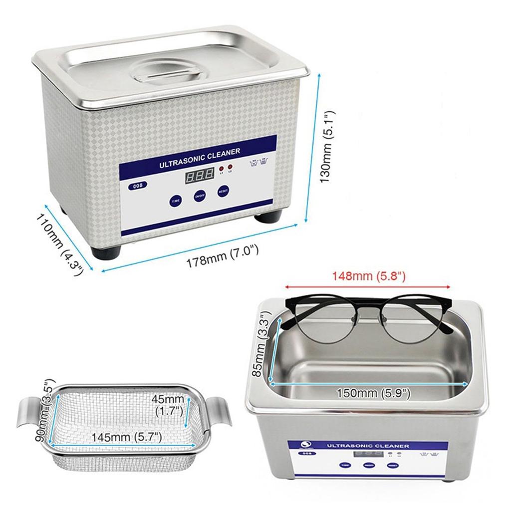 Ultrasonic Cleaner Ultrasound Glasses Jewelry Cleaner 40KHZ High Frequency Ultrasonic Washing Bath for Glasses Jewelry Cleaning