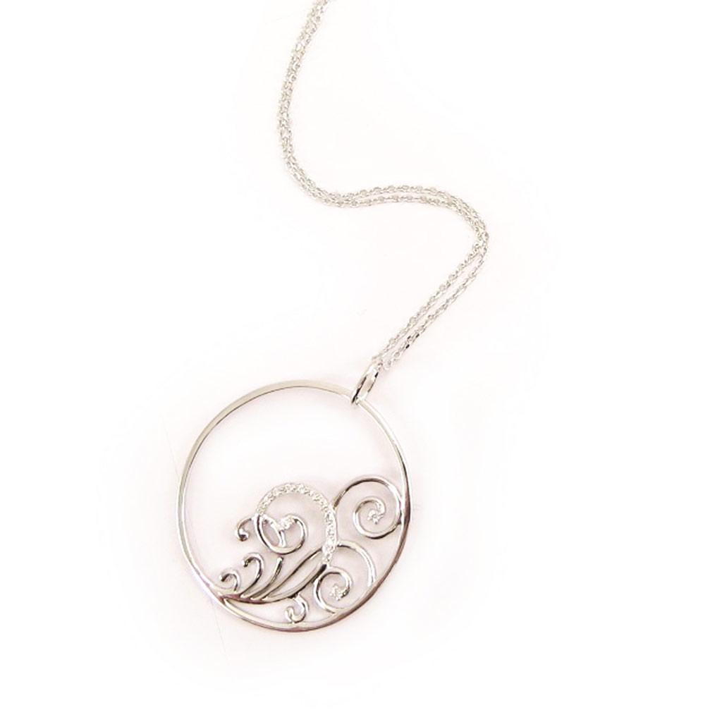 Altesse [L0177] - White 'Goddess' Silver Necklace
