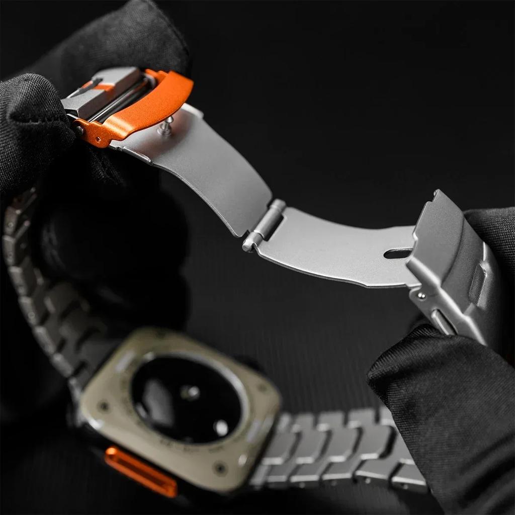 Titanband + Upgrade Ultra-Gehäuse für Apple Watch Armband 45mm 44mm Vollständig abgedecktes Metallgehäuse Armband Iwatch Serie 9 8 7 6 SE 5 4