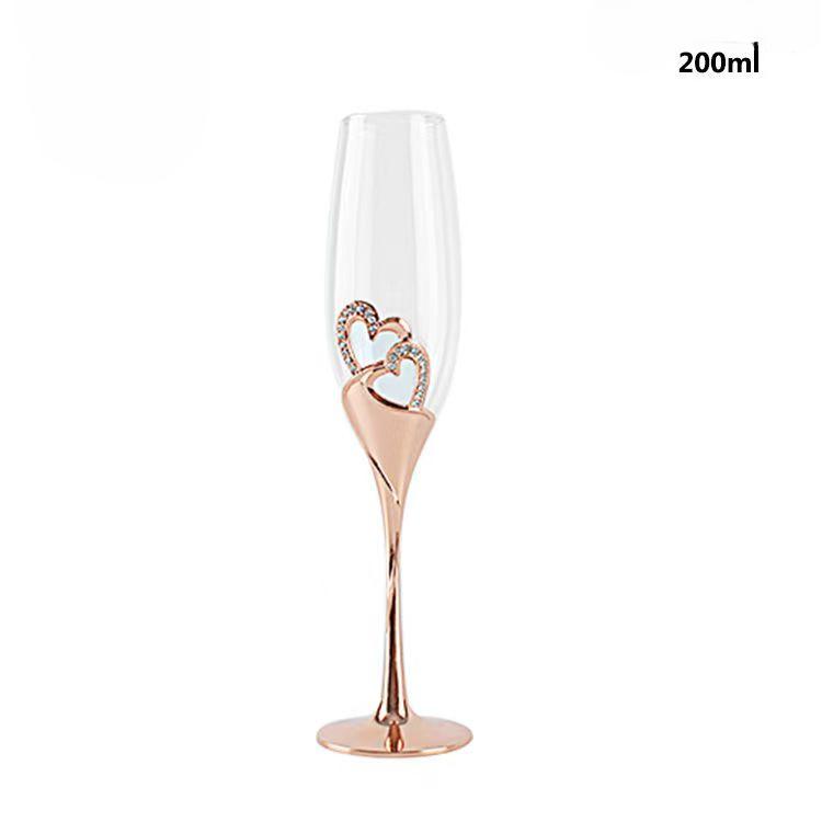 Crystal Champagne Glasses, Wedding Goblets, Red Wine Glass, European Household Sparkling Sweet Glassware, Golden Drinkware