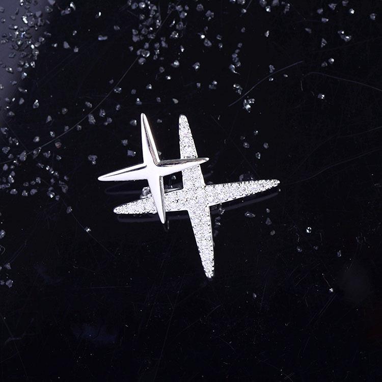 Versiune coreeană broșă stea din zirconiu accesorii creative pentru bărbați și femei design simplu și elegant în formă de stea pin