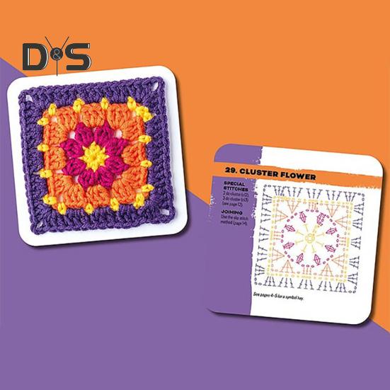 The Granny Square Card Deck 50 Mix Crochet Patterns Card Deck Crochet Blocks Clothes Accessories for Adults Beginner