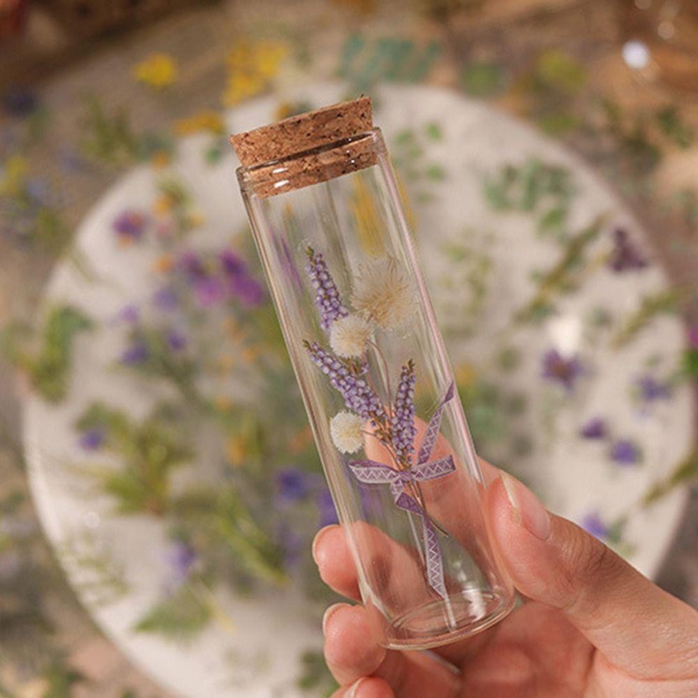 6 Pcs/pack Adhesive Scrapbook Stickers Vintage Transparent Flower Stickers Decorative Diary