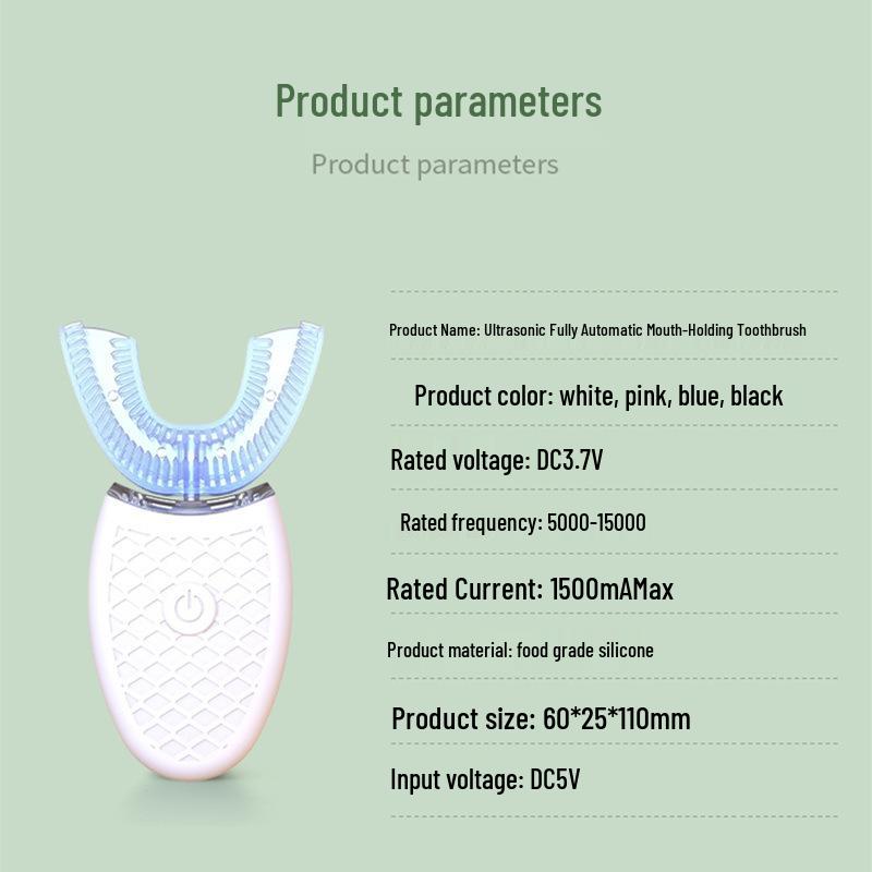U-Shape Automatic Electric Toothbrush: Hands-Free, Waterproof, Rechargeable Massager for Adults
