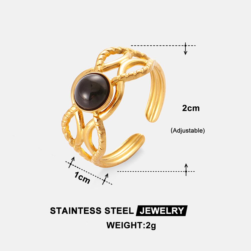 Colorfast Titanium Steel Ring - Anti-fade, Openable, Y2K Trendy Geometric Design, Hot Selling European & American Bestseller