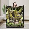 Shreks Donkey Cartoon Movie Blanket Fleece Spring/Autumn Multifunction Lightweight Throw Blanket for Bed Car Rug Piece