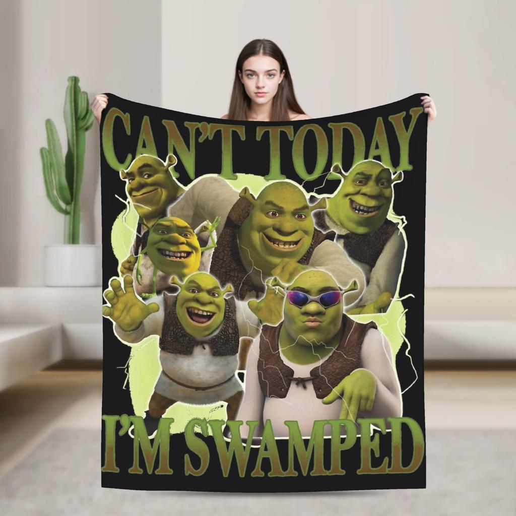 Shreks Donkey Cartoon Movie Blanket Fleece Spring/Autumn Multifunction Lightweight Throw Blanket for Bed Car Rug Piece