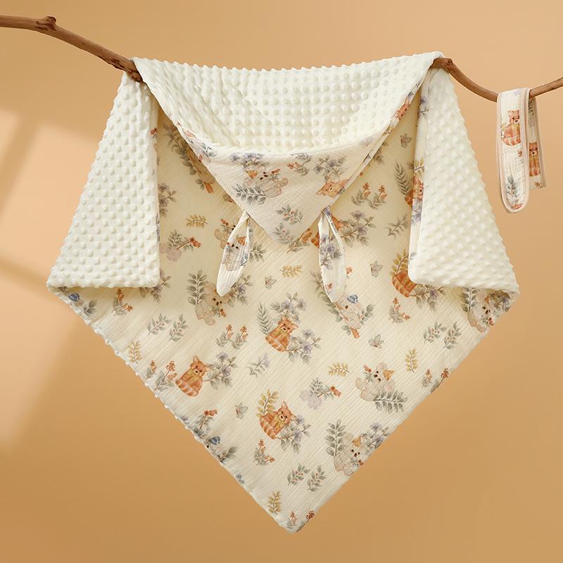 Premium Pure Cotton Newborn Swaddle: Thick Autumn/Winter Style with Plush Velvet for First Delivery Room Use
