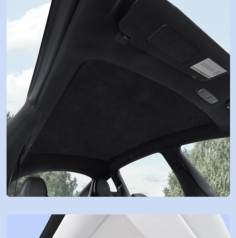 Tesla Model 3/Y Suede Plush Sunroof Sunshade - UV Protection