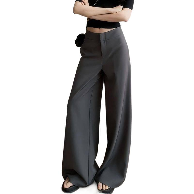 Women's High Waist Wide Leg Drape Suit Pants - 2026 Spring/Autumn Old Money Style