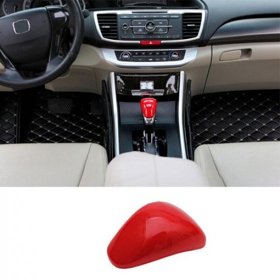 For Honda Accord 9Th 2014-2017 ABS Red Central Console Gear Shift Knob Trim 1PCS