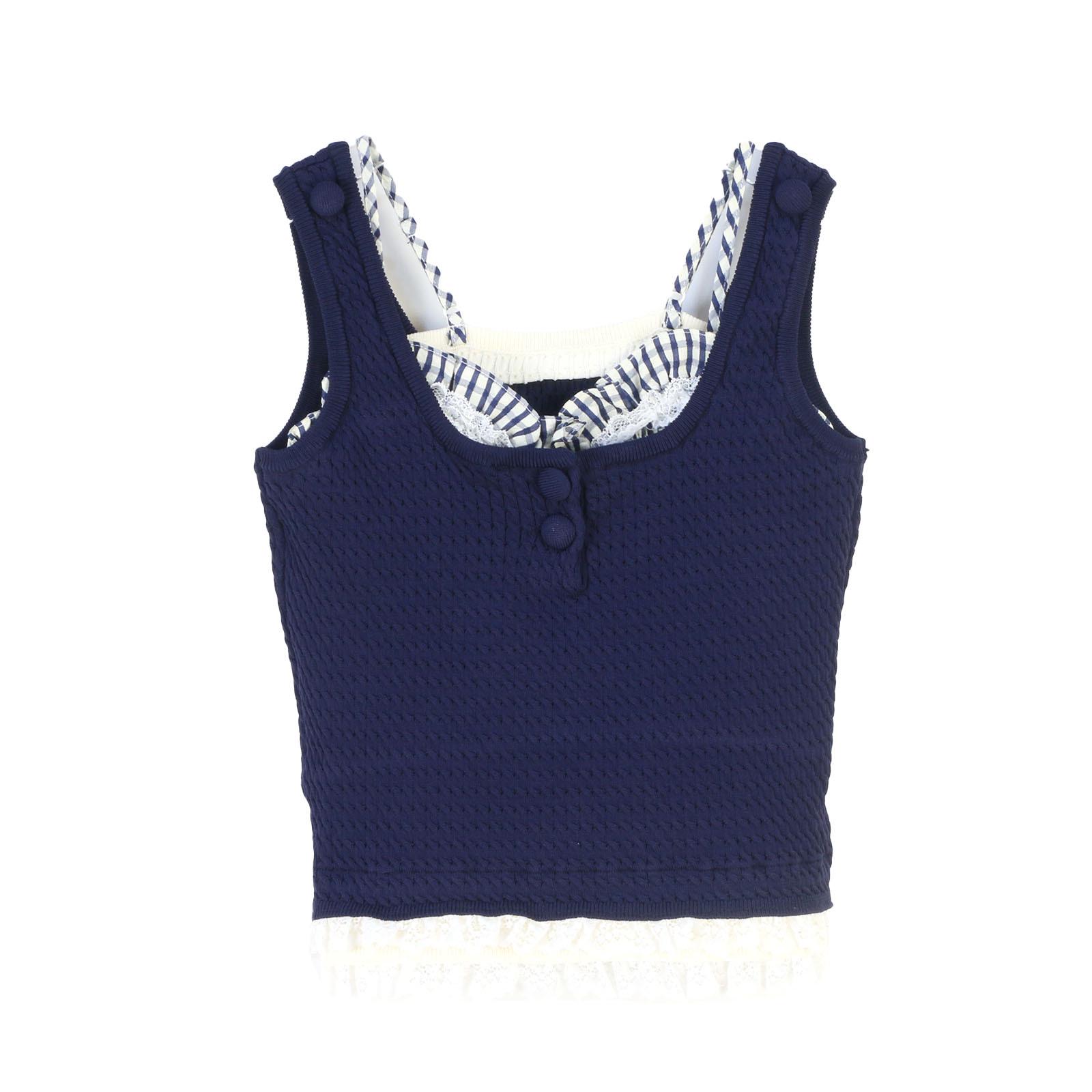 

Кружевной топ-бодикон без рукавов с бантом в корейском стиле для женщин - Весенняя коллекция Large