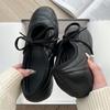 Sheepskin version~ Ballet style leather soft sole Mary Jane single shoes women's straps small leather shoes silver flat shoes ballet shoes