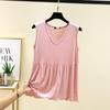 Women's Summer Modal V-Neck Tank Top - Plus Size Solid Color Slimming Undershirt
