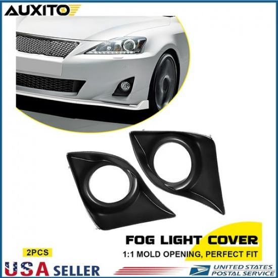Pair Front Fog Light Lamp Black Cover Bezel For 2011-2013 Lexus IS250 IS350 USA