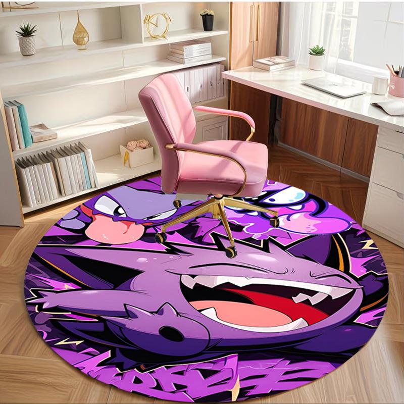 Pokemon Print Round Rug, Washable Floor Carpet, For Entryway Dorm Laundry Room Office Study, Home Decor Birthday Christmas Gift