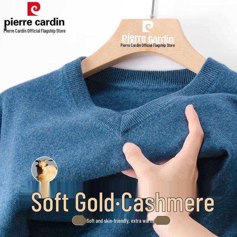 

Мужской пуловер с V-образным вырезом из чистого кашемира Pierre Cardin 3XL