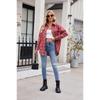 Spring and Autumn Women's New Casual Fashion Loose Plaid Pocket Shirt Jacket