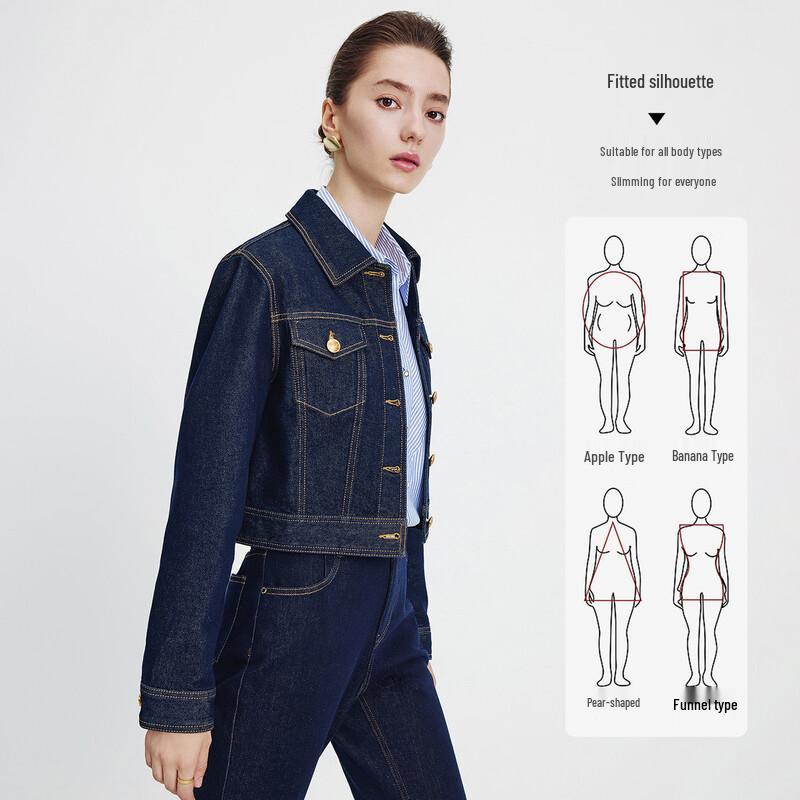 Navigare Women's Casual Long Sleeve Denim Jacket