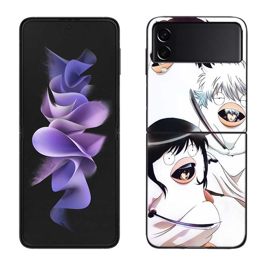 Anime Gintama Mr. Raindrop Phone Case For Samsung Z Flip 7 6 5G Galaxy Z Flip 5 4 3 Black Hard Cell Cover Luxury PC Shell Coque