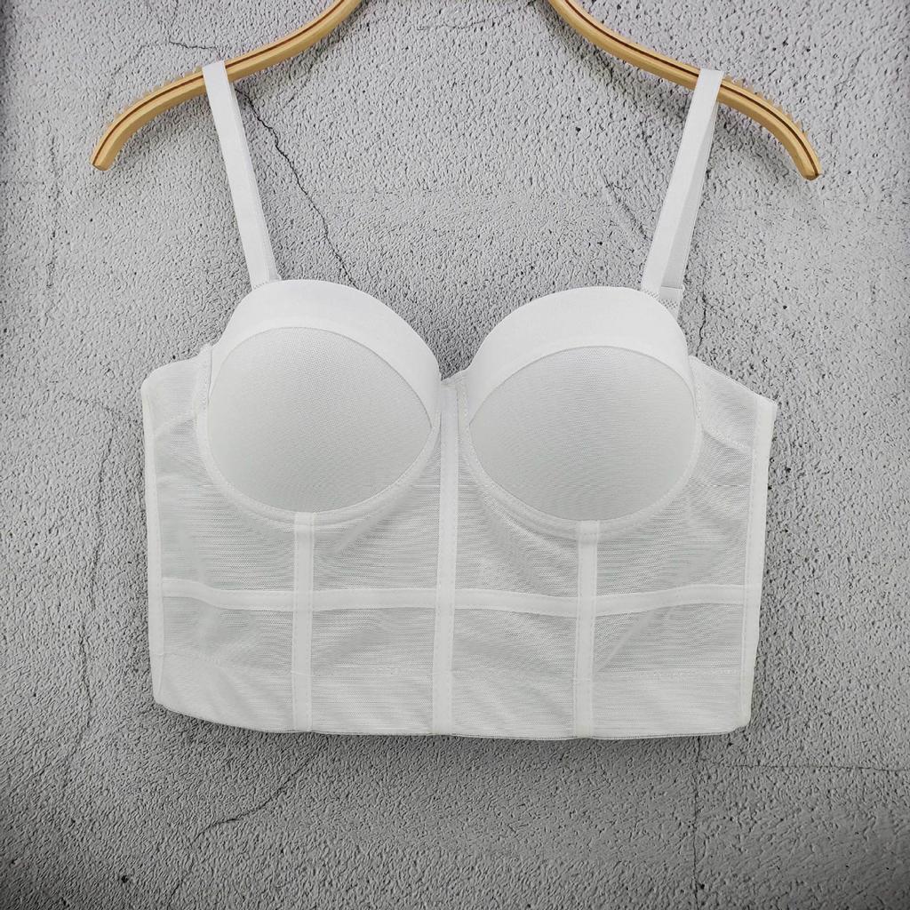 Classic Women Black White Dot Tube Top Corset Bustier Girl Sexy Push Up Vest Bralet Lady Bra Cropped Tops Club Party Lingerie