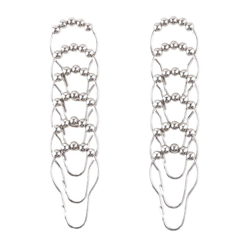 

12 шт. прочные крючки для занавесок для душа из нержавеющей стали с защитой от ржавчины и пятью катящимися бусинами