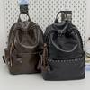 Schoolbag American Retro Backpack Women's 1011 New Large-capacity Fashion Travel Backpack Men's Soft Leather Student Schoolbag